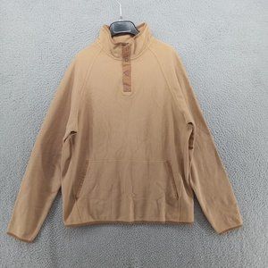 Carbon2Cobalt Shirt Mens‎ Medium Beige Khaki Organic Cotton 1/4 Snap Waffle